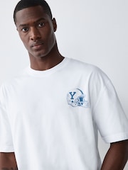 白色 - Lightweight Relaxed Yale T-Shirt - 圖片 4，共 8