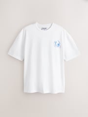 白色 - Lightweight Relaxed Yale T-Shirt - 圖片 6，共 8
