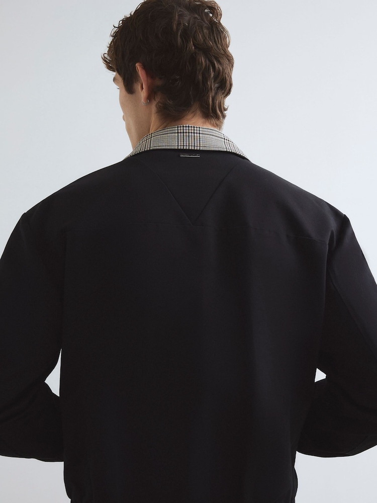 River Island Black Check Lined Harrington Jacket - Image 4 of 4