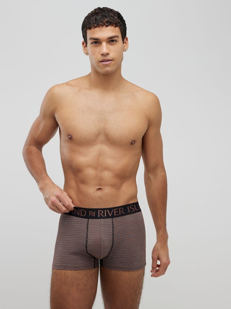 River Island Metallic Logo Trunks 5 Pack - Imaginea 3 din 3