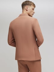 River Island Pink Skinny Fit Textured Suit Jacket - Image 2 of 3