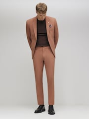 River Island Pink Skinny Fit Textured Suit Jacket - Image 3 of 3