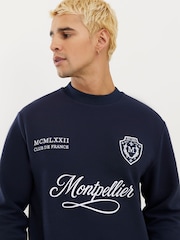 River Island Blue Regular Fit Long Sleeve Ottoman Tipped T-Shirt - Image 4 of 4