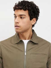 River Island Green Regular Fit Zip Overshirt - Image 4 of 4