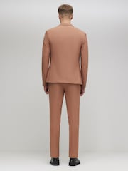 River Island Brown Skinny Fit Textured Suit Trousers - Image 2 of 4