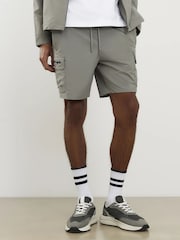 River Island Grey Skinny Stretch Cargo Shorts - Image 1 of 4