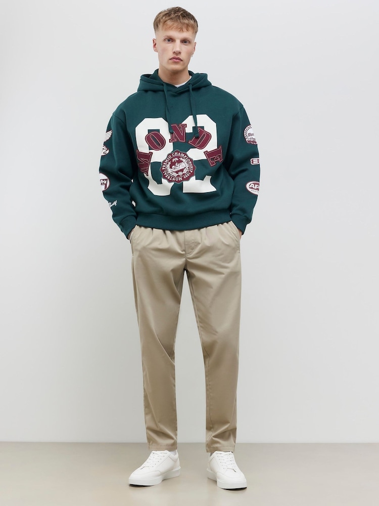 River Island Natural Straight Leg Elasticated Waist Trousers - Image 1 of 4 River Island Natural Straight Leg Elasticated Waist Trousers - Image 1 of 4