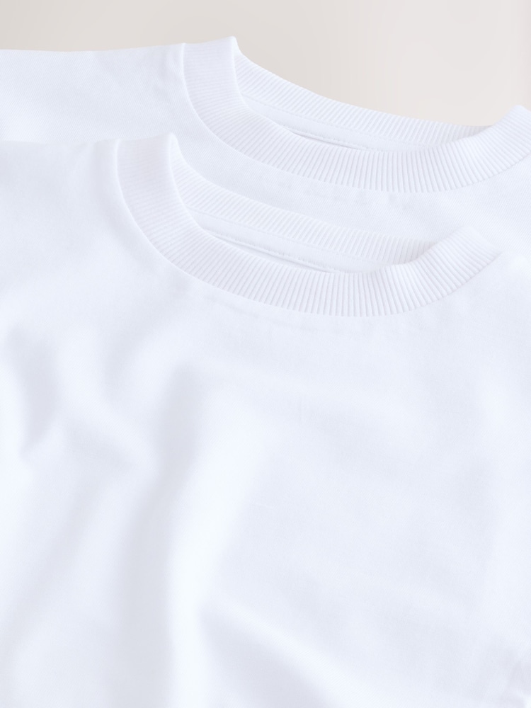 White Short Sleeve Plain T-Shirts 2 Pack (3mths-7yrs) - Image 6 of 6 White Short Sleeve Plain T-Shirts 2 Pack (3mths-7yrs) - Image 6 of 6