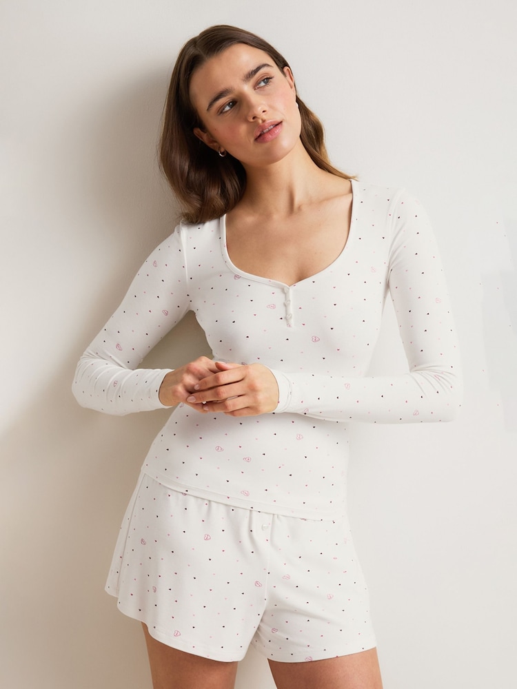 TALA Soft Lounge Sweatheart Long Sleeve Top - 画像 1 / 2