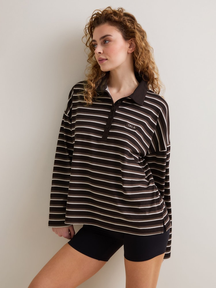 TALA Brown Rugby Polo Shirt - Image 1 of 3