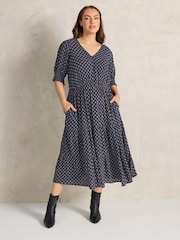 Evans Blue Boho Dress - Image 2 of 5