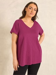 אדום - Evans חולצת טי במרקם לא אחיד - תמונה 1 מתוך 5