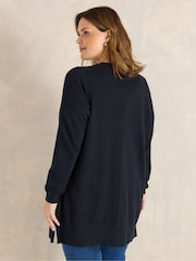 Evans Blue Premium Seam Detail Cardigan - Image 3 of 5