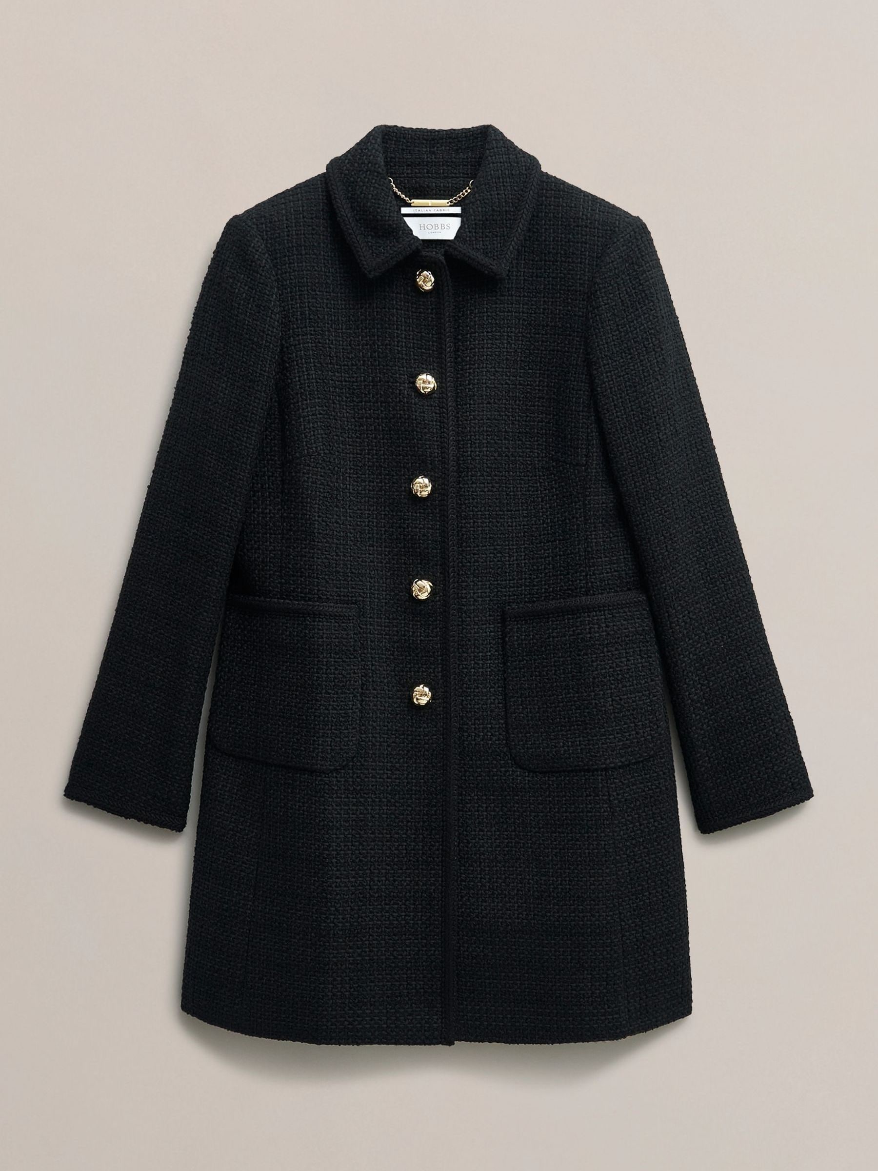 Buy Hobbs Black Evangeline Tweed Coat from the Next UK online shop