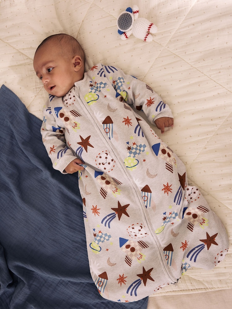 Grey Rockets 2.5 Tog Removable Sleeve Baby Sleep Bag - Image 1 of 9