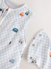 Checkerboard Cars 2.5 Tog Removable Sleeve Baby Sleep Bag - Image 11 of 12