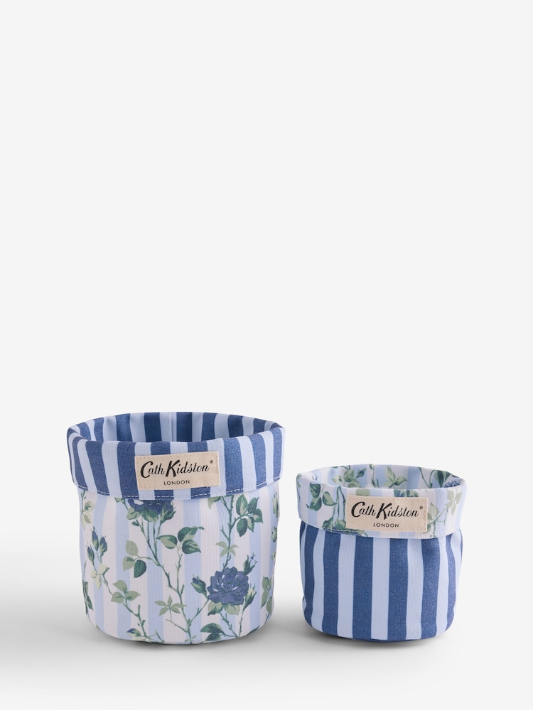 Cath Kidston Set of 2 Blue Climbing Rose Reversible Storage Bags - Image 4 of 4 Cath Kidston Set of 2 Blue Climbing Rose Reversible Storage Bags - Image 4 of 4