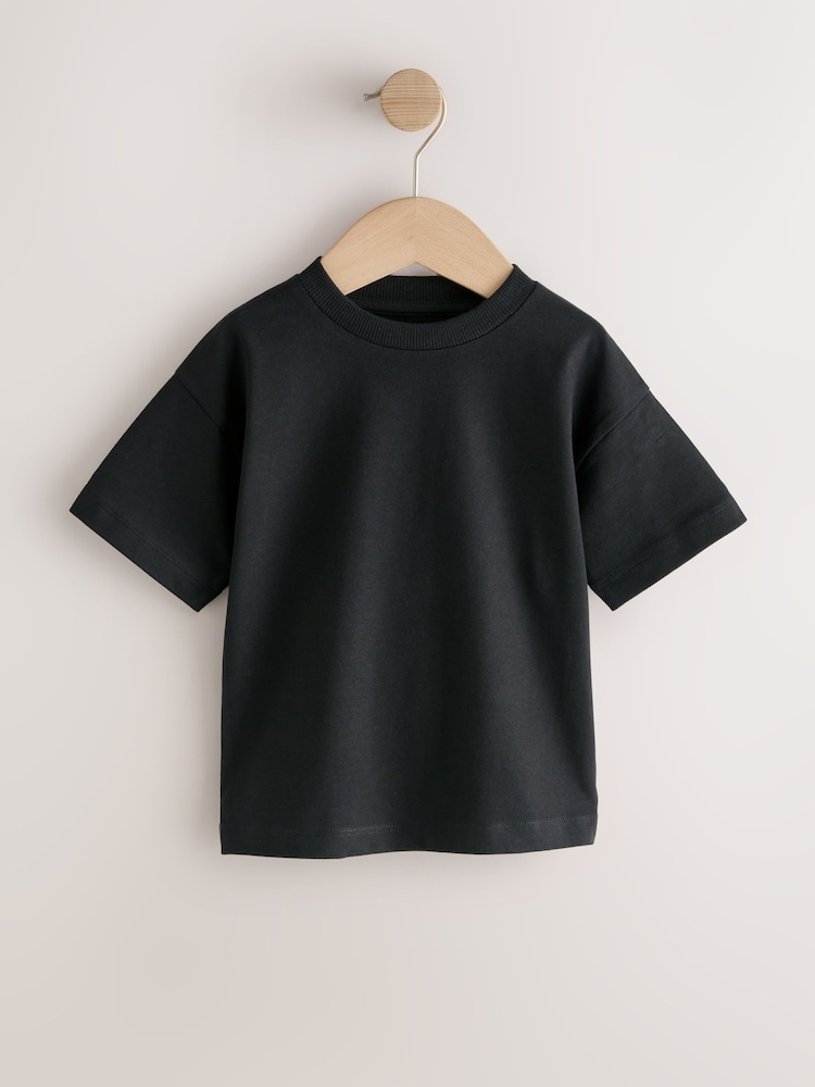 Black Short Sleeve Plain T-Shirts 2 Pack (3mths-7yrs) - Image 2 of 5