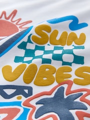 White Sun Vibes Short Sleeve Graphic T-Shirt (3-16yrs) - Image 3 of 4