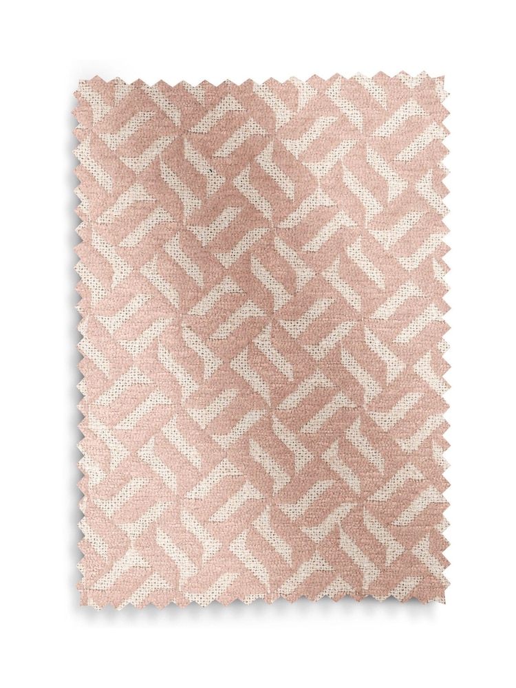 Linen Look Geo Blush Pink Stella Storage Round Stool - Image 7 of 7