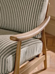 Chenille Stripe Moss Green Hampton Wooden Accent Chair - Image 2 of 6