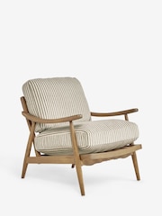 Chenille Stripe Moss Green Hampton Wooden Accent Chair - Image 3 of 6