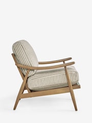 Chenille Stripe Moss Green Hampton Wooden Accent Chair - Image 5 of 6