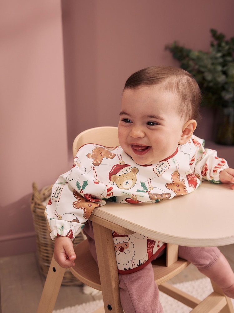 Christmas Character Bauble Weaning And Feeding Sleeved Bib - Image 2 of 5 Christmas Character Bauble Weaning And Feeding Sleeved Bib - Image 2 of 5