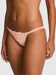Victoria's Secret Pink Peach Tree Orange String Bikini Crochet Lace Knickers - Image 1 of 2