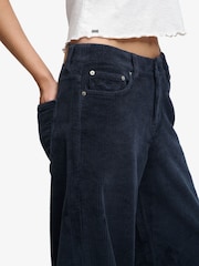 Superdry Blue Mid Baggy Jumbo Cord Trousers - Image 3 of 5