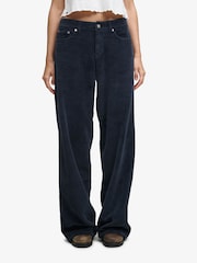 Superdry Blue Mid Baggy Jumbo Cord Trousers - Image 4 of 5