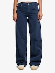 Superdry Blue Mid Baggy Mini Cord Trousers - Image 4 of 7