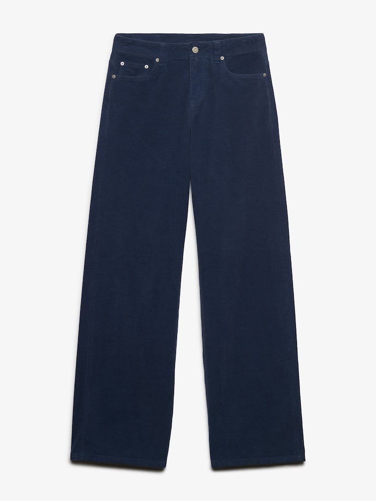 Superdry Blue Mid Baggy Mini Cord Trousers - Image 7 of 7