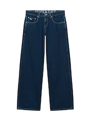 Superdry Dark Blue Mid Rise Baggy Jeans - Image 1 of 2