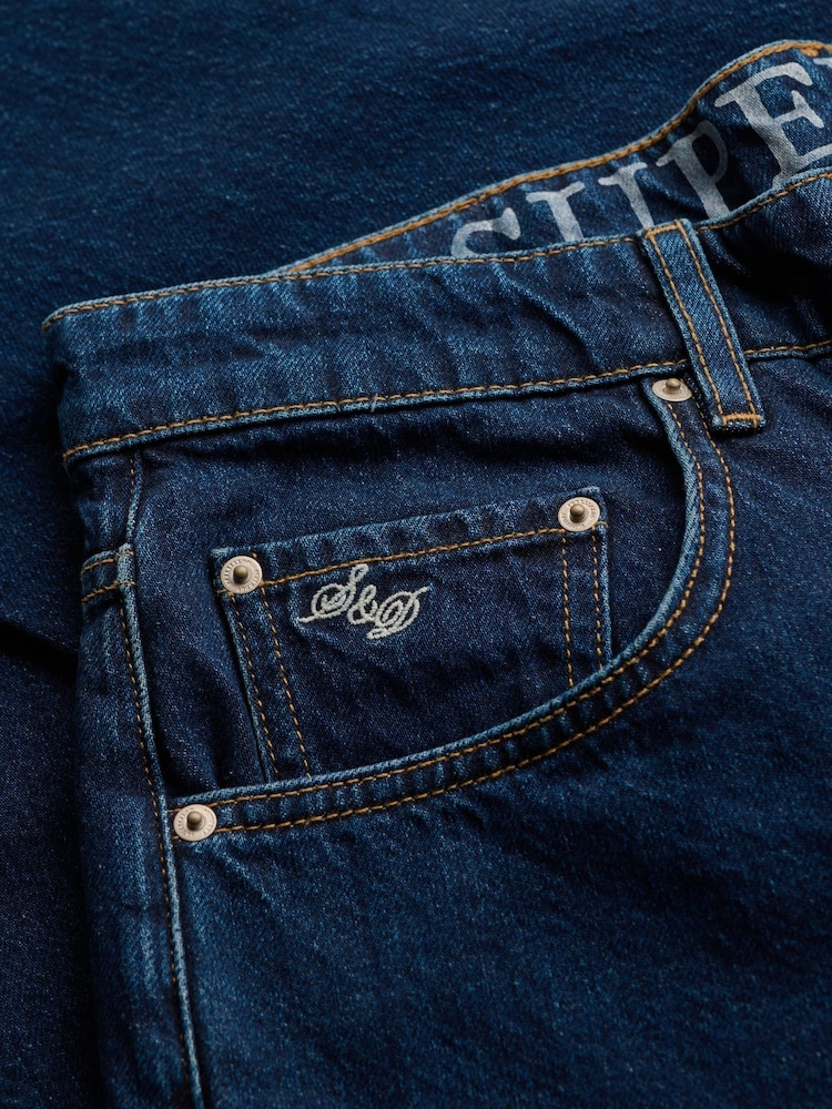 Superdry Dark Blue Mid Rise Baggy Jeans - Image 2 of 2