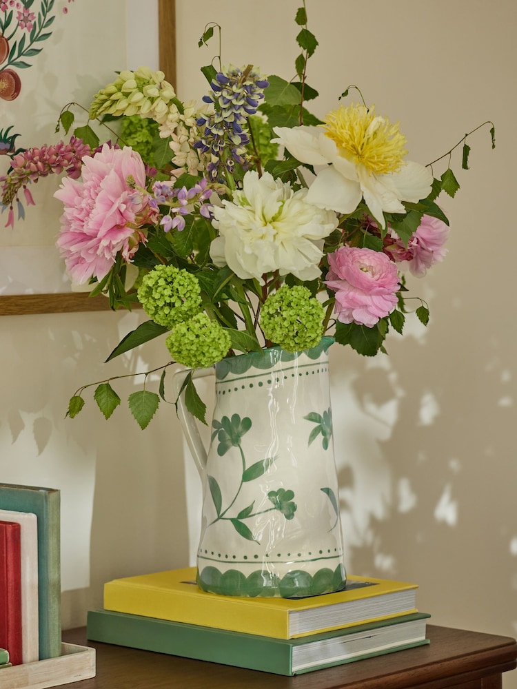 Cath Kidston Green/White Handpainted Jug - Image 1 of 5 Cath Kidston Green/White Handpainted Jug - Image 1 of 5