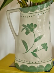 Cath Kidston Green/White Handpainted Jug - Image 3 of 5
