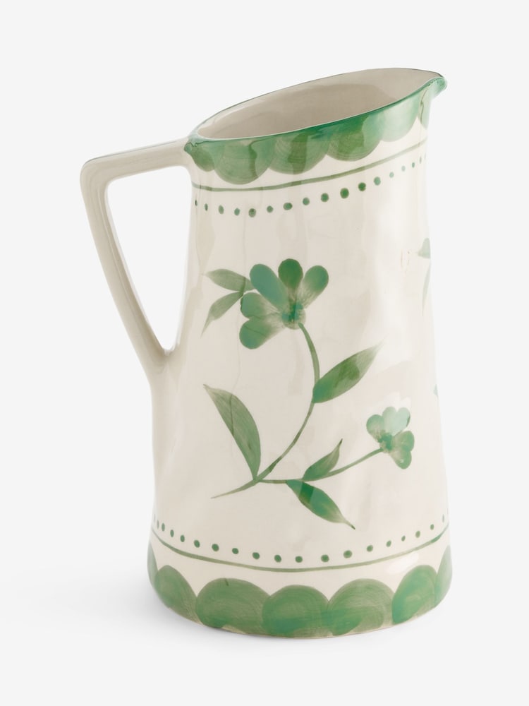 Cath Kidston Green/White Handpainted Jug - Image 5 of 5 Cath Kidston Green/White Handpainted Jug - Image 5 of 5