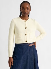 Albaray Krem Avkortet Bomulls Cardigan - Bilde 1 av 4