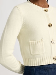 Albaray Krem Avkortet Bomulls Cardigan - Bilde 3 av 4