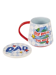 Eleanor Bowmer Blue Fathers Day Mug & Coaster Set - Image 2 of 3