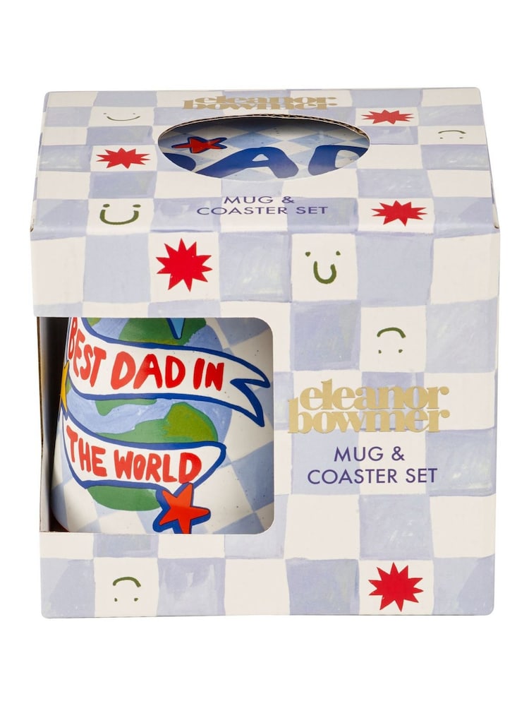 Eleanor Bowmer Blue Fathers Day Mug & Coaster Set - Image 3 of 3