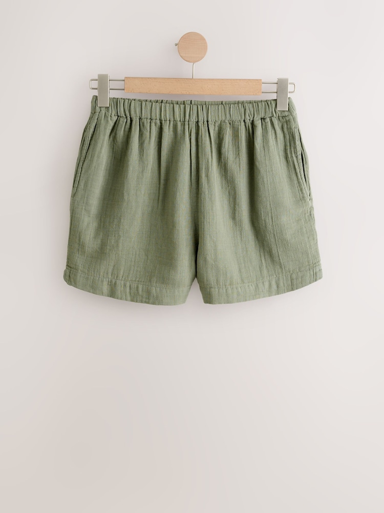 Khaki Green Doublecloth Shorts - Image 1 of 3