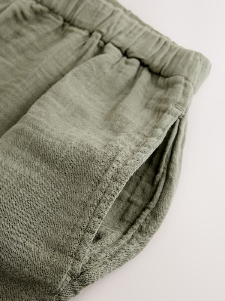 Khaki Green Doublecloth Shorts - Image 3 of 3