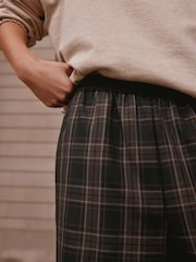 Black/Rust Check - Contrast Waistband Wide Leg Trousers - صورة 6 من 9