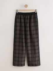 Black/Rust Check - Contrast Waistband Wide Leg Trousers - صورة 7 من 9