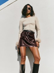 Friends Like These Cream Fur Trim Cardigan - Image 3 of 5