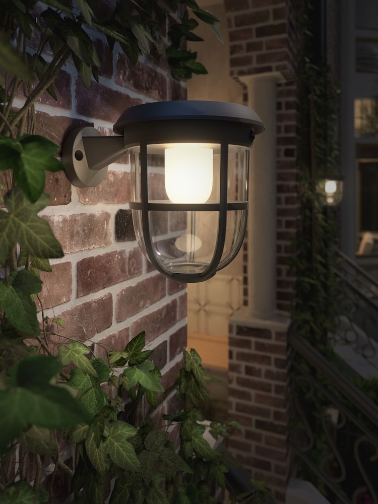 Philips Black LED Radii UE Solar Wall Light - Image 1 of 5