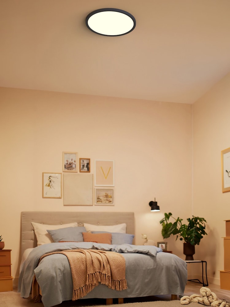 Philips Black LED Superslim 18W 27K Ceiling Light - Image 1 of 6