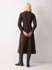 Jigsaw Brown Denim Belted Shirt Dress - Image 3 of 6